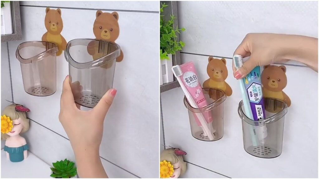 Teddy bear toothpaste holder