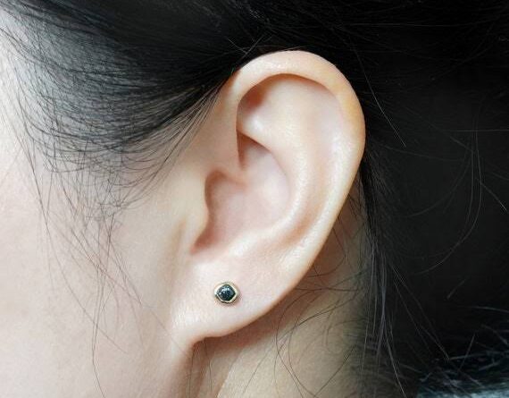 black natural diamond earrings
